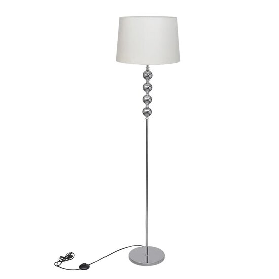 Vloerlamp met hoog standaard en 4 ballen wit 1