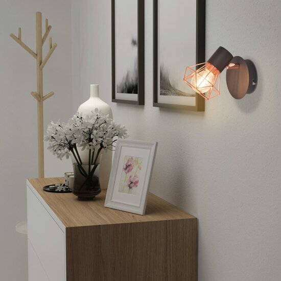 Wandlamp E14 zwart en koper 2 st 7