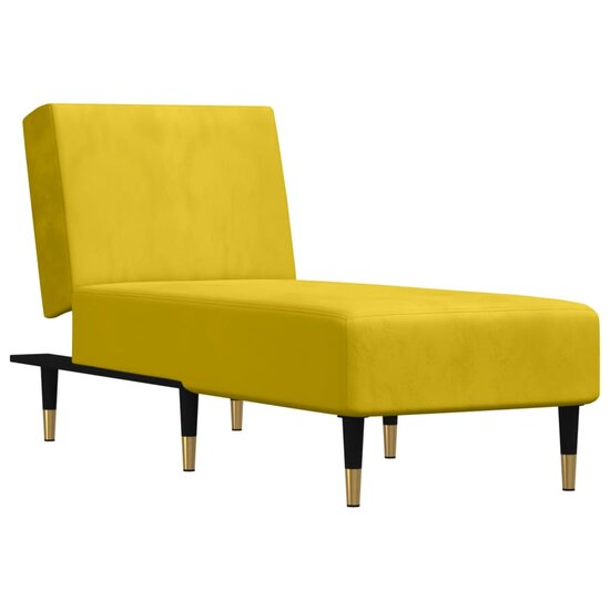 Chaise longue fluweel geel 2