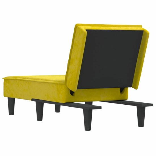 Chaise longue fluweel geel 5