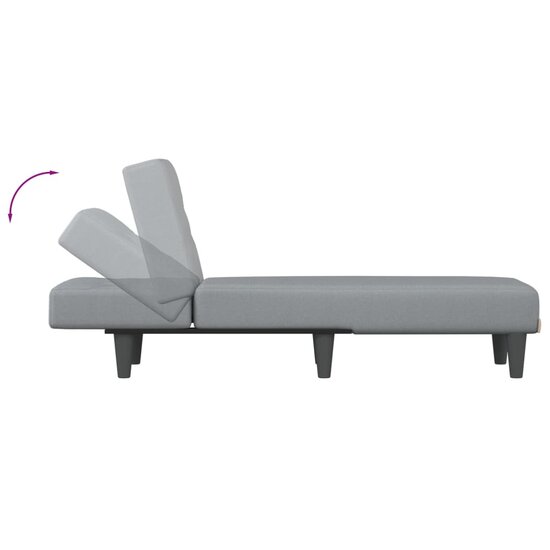 Chaise longue stof lichtgrijs 6