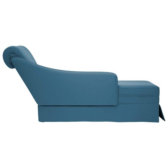 Chaise longue met bolster en rechterarmleuning fluweel blauw 5