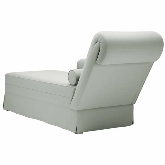 Chaise longue met bolster&amp;rechterarmleuning fluweel lichtgrijs 6