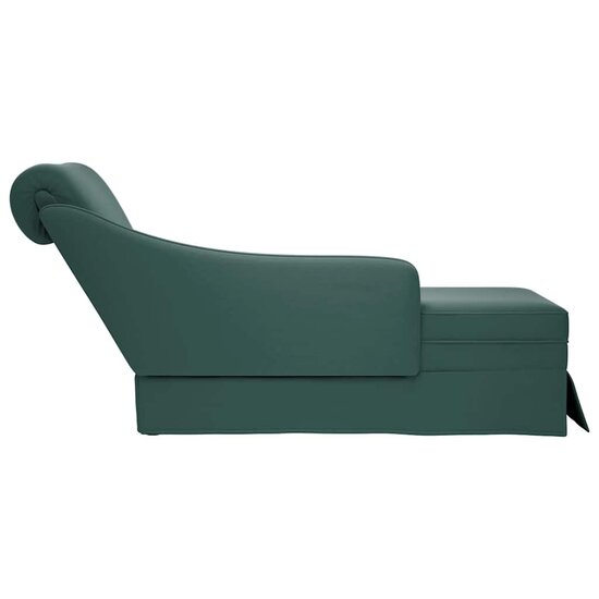 Chaise longue met bolster&amp;rechterarmleuning fluweel donkergroen 5