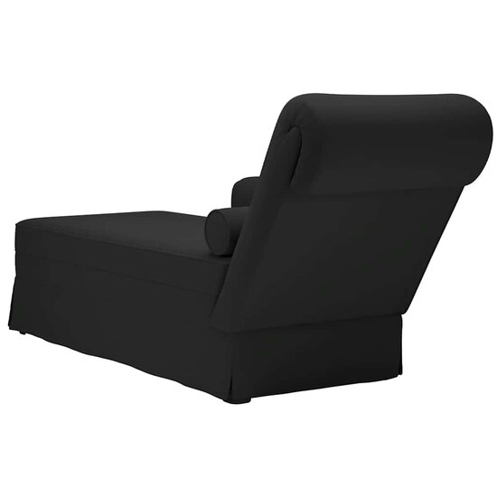 Chaise longue met bolster en rechterarmleuning fluweel zwart 6