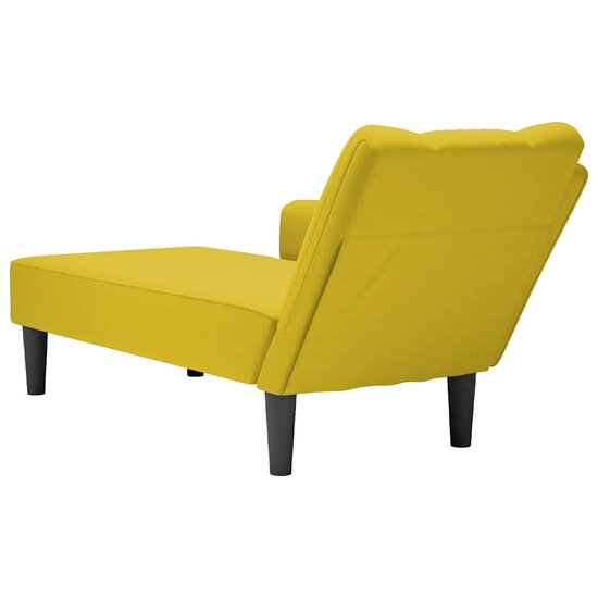 Chaise longue met rechterarmleuning fluweel geel 6