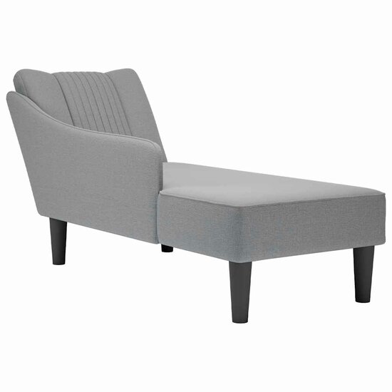 Chaise longue met rechterarmleuning stof lichtgrijs 1