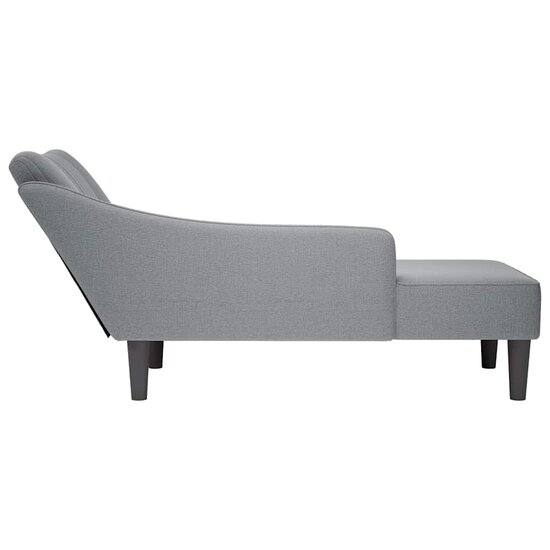 Chaise longue met rechterarmleuning stof lichtgrijs 5