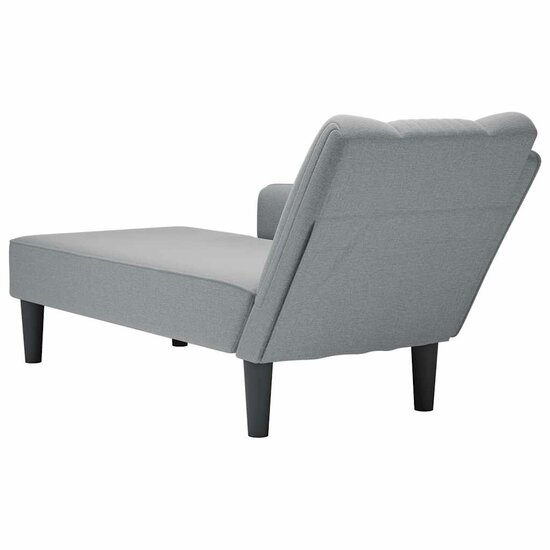 Chaise longue met rechterarmleuning stof lichtgrijs 6