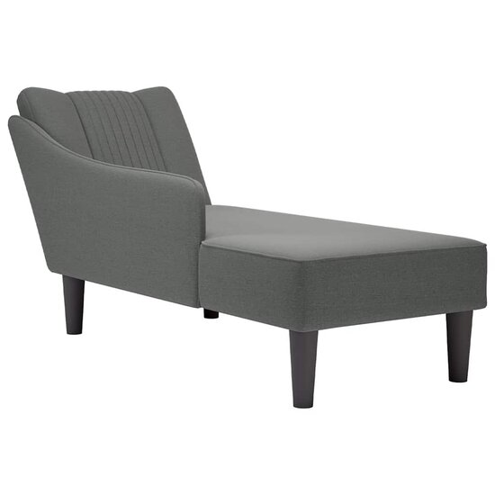 Chaise longue met rechterarmleuning stof donkergrijs 1