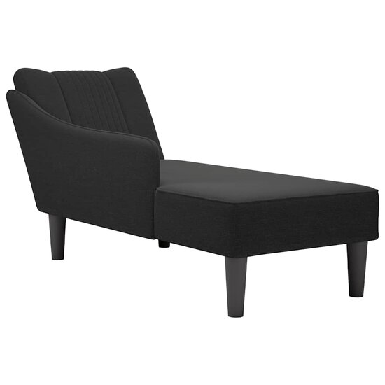 Chaise longue met rechterarmleuning stof zwart 1