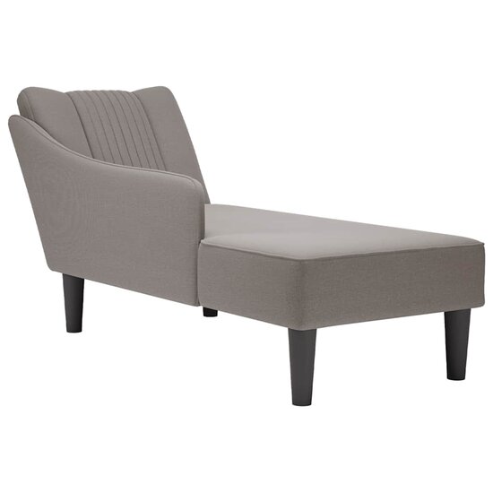 Chaise longue met rechterarmleuning stof taupe 1