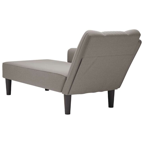 Chaise longue met rechterarmleuning stof taupe 6