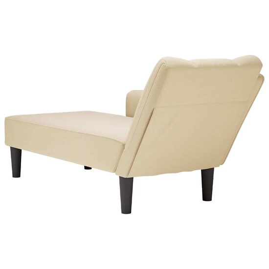 Chaise longue met rechterarmleuning stof cr&egrave;mekleurig 6