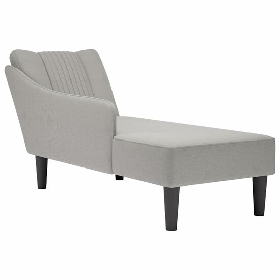 Chaise longue met rechterarmleuning stof wolk grijs 1