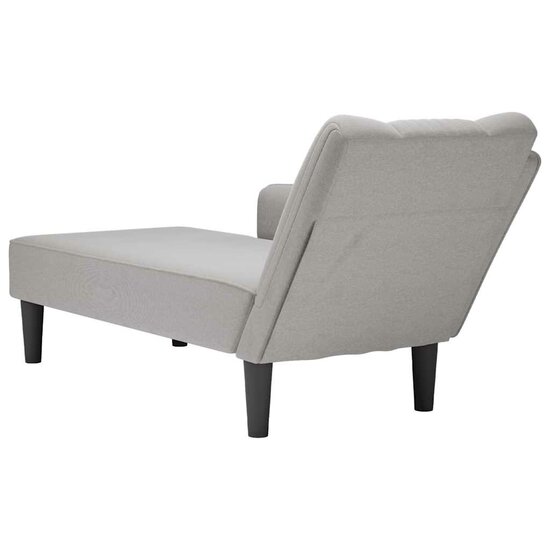 Chaise longue met rechterarmleuning stof wolk grijs 6