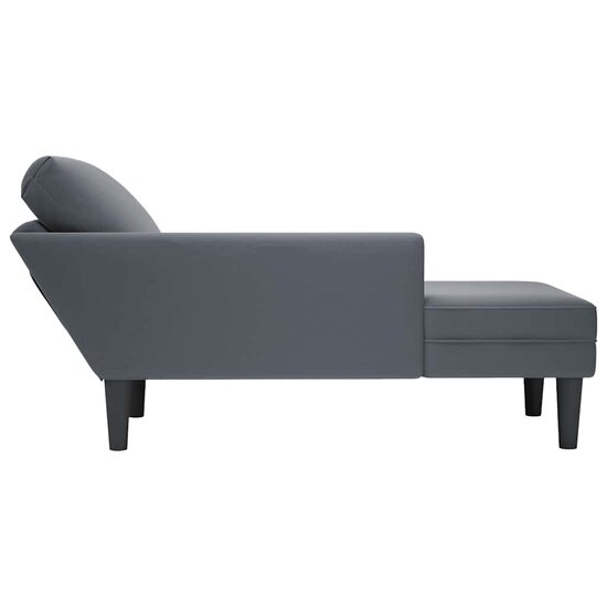 Chaise longue met kussen&amp;rechterarmleuning fluweel donkergrijs 5