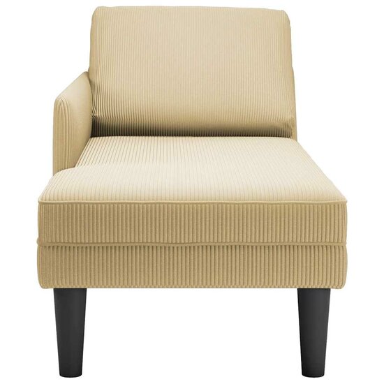 Chaise longue met kussen corduroy stof lichtgroen grijs 4