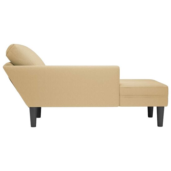 Chaise longue met kussen corduroy stof lichtgroen grijs 5