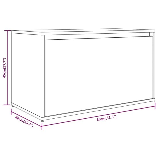 Halbankje 80x40x45 cm bewerkt hout grijs sonoma eikenkleurig 9