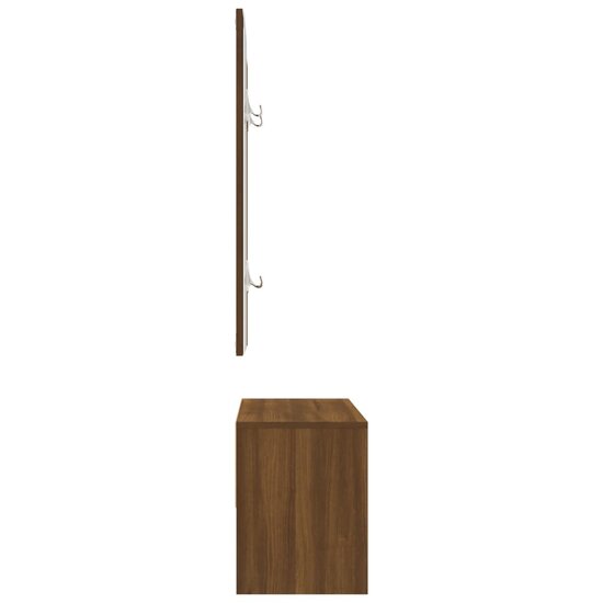 Garderobe set bewerkt hout bruin eikenkleur 7