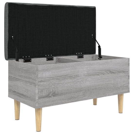 Opbergbankje 82x42x46 cm bewerkt hout grijs sonoma eikenkleurig 4