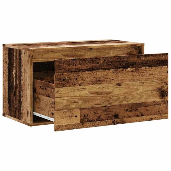 Halbankje 80x40x45 cm bewerkt hout oud houtkleurig 7