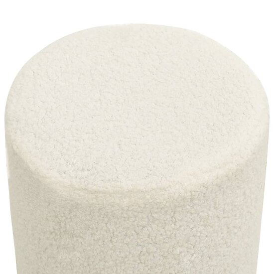 Hocker rond fleece wit 3