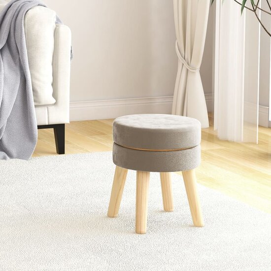 Hocker rond fluweel donkergrijs 1