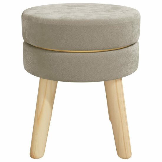 Hocker rond fluweel donkergrijs 3