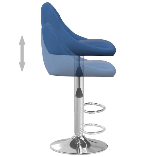 Barkruk fluweel blauw 6