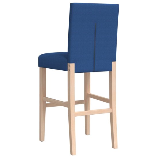 Barstoelen 2 st massief rubberhout en stof 7