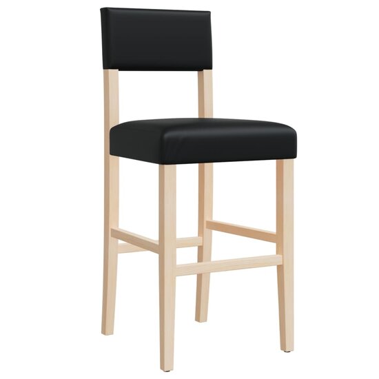 Barstoelen 2 st massief rubberhout en kunstleer 4