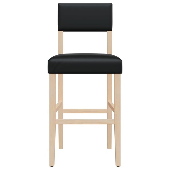 Barstoelen 2 st massief rubberhout en kunstleer 5