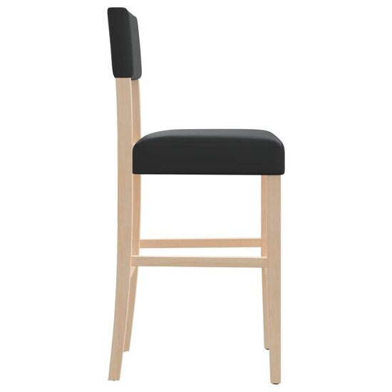 Barstoelen 2 st massief rubberhout en kunstleer 6