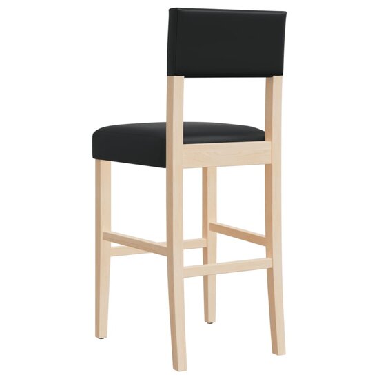 Barstoelen 2 st massief rubberhout en kunstleer 7