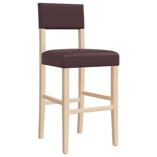 Barstoelen 2 st massief rubberhout en kunstleer 4