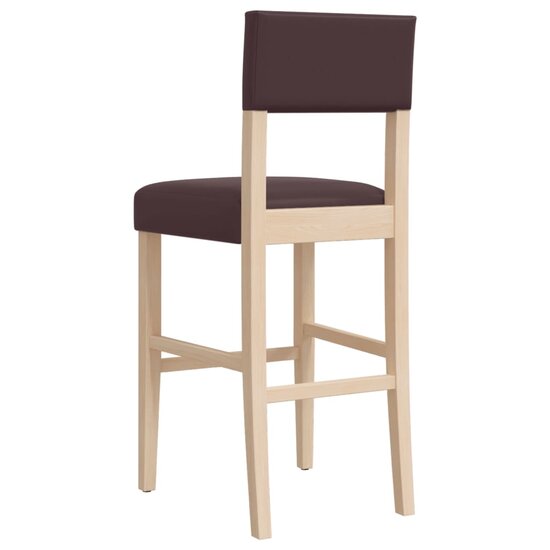 Barstoelen 2 st massief rubberhout en kunstleer 7