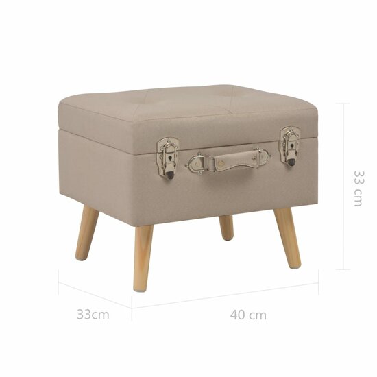 Opbergkruk 40 cm stof beige 9