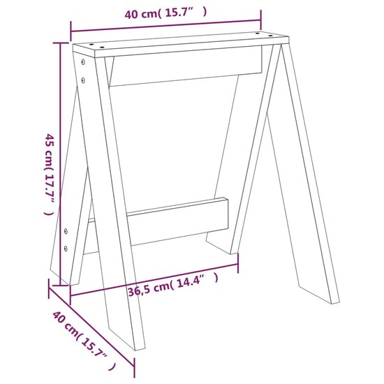 Krukken 2 st 40x40x45 cm massief grenenhout wit 9