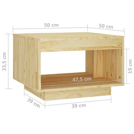 Salontafel 50x50x33,5 cm massief grenenhout 7