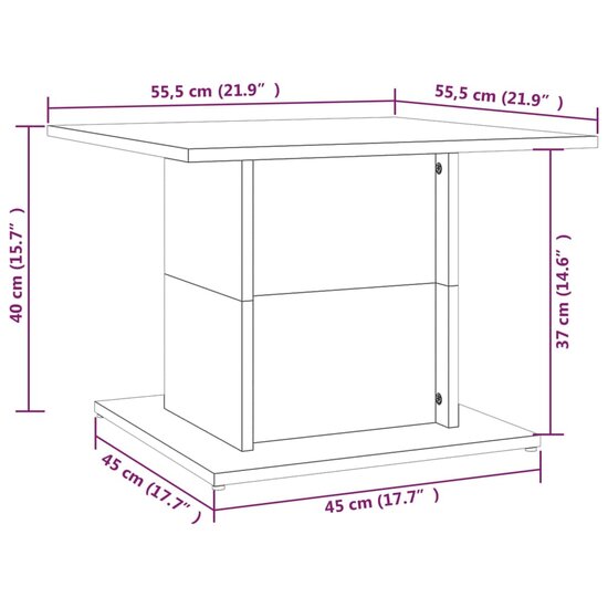 Salontafel 55,5x55,5x40 cm bewerkt hout wit 7