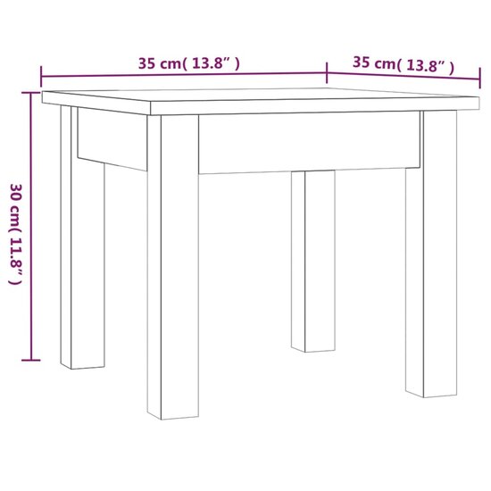 Salontafel 35x35x30 cm massief grenenhout wit 7