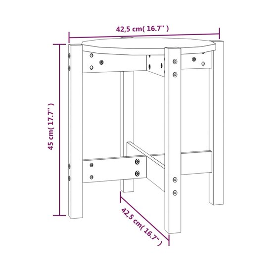 Salontafel &Oslash; 42,5x45 cm massief grenenhout 8