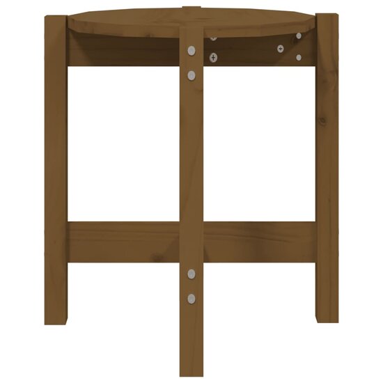 Salontafel &Oslash; 42,5x45 cm massief grenenhout honingbruin 6