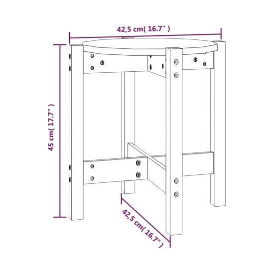 Salontafel &Oslash; 42,5x45 cm massief grenenhout honingbruin 8