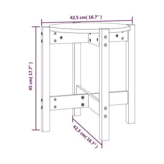 Salontafel &Oslash; 42,5x45 cm massief grenenhout zwart 8