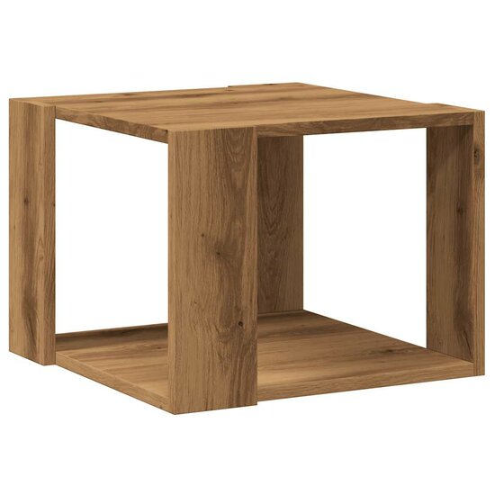 Salontafel 40x40x30 cm bewerkt hout artisanaal eikenkleur 2