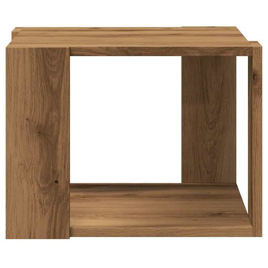 Salontafel 40x40x30 cm bewerkt hout artisanaal eikenkleur 4