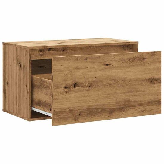 Halbankje 80x40x45 cm bewerkt hout artisanaal eikenkleur 7